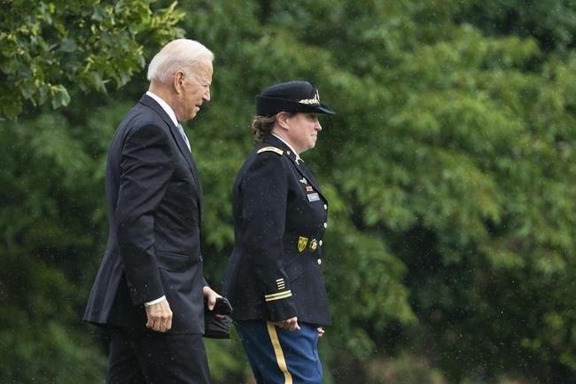 President Joe Biden walks to board Marine One as he leaves Fort Lesley J. McNair in Washington, Monday, Aug. 16, 2021, en route to Camp David after addressing the nation from the White House about Afghanistan. (AP Photo/Manuel Balce Ceneta)