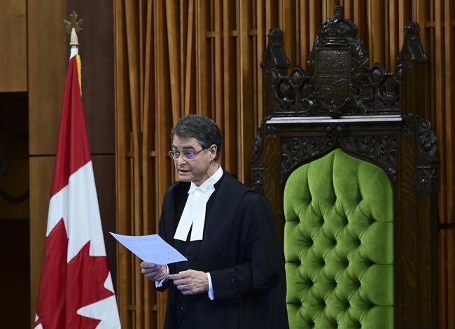 Speaker of the House of Commons Anthony Rota admonishes President of the Public Health Agency of Canada Iain Stewart in the House of Commons on Parliament Hill in Ottawa on June 21, 2021. THE CANADIAN PRESS/Sean Kilpatrick
