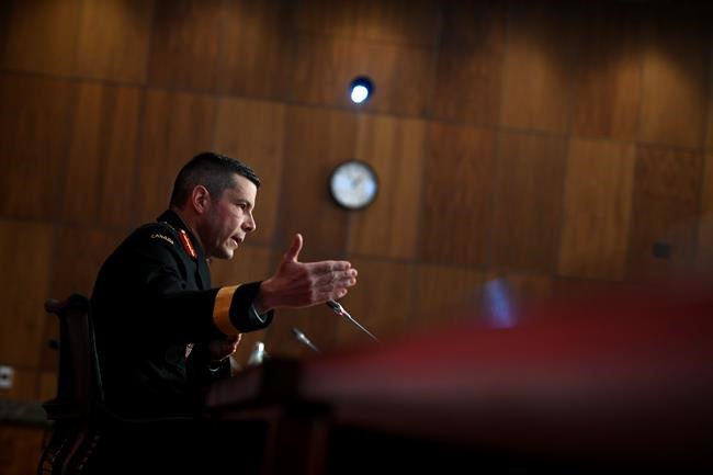 Maj.-Gen. Dany Fortin, Vice-President of Logistics and Operations at the Public Health Agency of Canada, speaks during a technical briefing on the rollout of COVID-19 vaccines, in Ottawa, Thursday, Dec. 3, 2020. Fortin expects to be charged with one count of sexual assault Wednesday. THE CANADIAN PRESS/Justin Tang