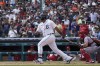 Detroit Tigers' Miguel Cabrera hits a three-run double against the Los Angeles Angels in the second inning of a baseball game in Detroit, Thursday, Aug. 19, 2021. (AP Photo/Paul Sancya)