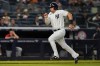 New York Yankees' Luke Voit runs home to score on a sacrifice fly ball by Anthony Rizzo during the third inning of the team's baseball game against the Minnesota Twins on Thursday, Aug. 19, 2021, in New York. (AP Photo/Frank Franklin II)