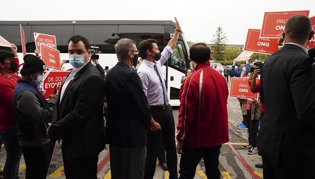 Liberal Leader Justin Trudeau holds a campaign event in Winnipeg, Friday, Aug 20, 2021. THE CANADIAN PRESS/Sean Kilpatrick