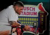 St. Louis Cardinals catcher Yadier Molina sits on the bench after grounding out in the eighth inning of the team's baseball game against the Pittsburgh Pirates, Friday, Aug. 20, 2021, in St. Louis. (AP Photo/Tom Gannam)