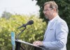 Bloc Quebecois Leader Yves-Francois Blanchet speaks to reporters during a federal election campaign stop in Longueuil, Que., Friday, Aug. 20, 2021. The new Moderna vaccine manufacturing facility has more chance to see the day in Quebec if voters chose Bloc Quebecois over Justin Trudeau's Liberals, Bloc Leader Yves-Francois Blanchet said on Saturday. THE CANADIAN PRESS/Graham Hughes