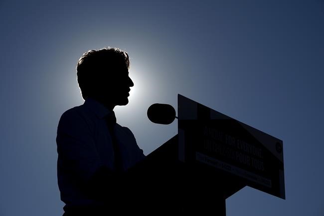 Liberal Leader Justin Trudeau makes a campaign stop in Hamilton, Ont., on Tuesday, Aug 24, 2021. THE CANADIAN PRESS/Sean Kilpatrick