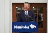 Manitoba Premier Brian Pallister announces that he will not be seeking re-election in front of the Dome Building in Brandon, Man., on Tuesday, Aug. 10, 2021. THE CANADIAN PRESS/David Lipnowski