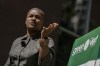 Green Party Leader Annamie Paul launches her election campaign at a press conference in the riding of Toronto Centre, on Sunday, Aug. 15, 2021. THE CANADIAN PRESS/Christopher Katsarov