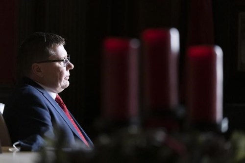 Premier Scott Moe speaks in a year-end interview with The Canadian Press in Regina on December 15, 2020. THE CANADIAN PRESS/Michael Bell