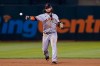 San Francisco Giants shortstop Brandon Crawford throws out Oakland Athletics' Matt Chapman during the fourth inning of a baseball game in Oakland, Calif., Friday, Aug. 20, 2021. (AP Photo/Jeff Chiu)
