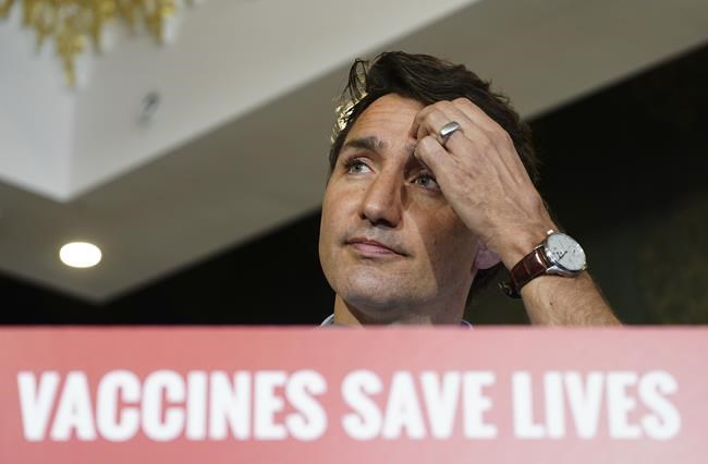 Liberal Leader Justin Trudeau makes a campaign stop in Mississauga, Ont., on Friday, Aug 27, 2021. THE CANADIAN PRESS/Sean Kilpatrick