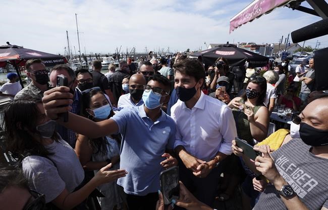 Liberal Leader Justin Trudeau makes a whistle-stop at Fisherman's Wharf in Steveston, Richmond, B.C., on Wednesday, Aug 25, 2021. THE CANADIAN PRESS/Sean Kilpatrick