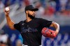 Miami Marlins' Sandy Alcantara delivers a pitch during the first inning of a baseball game against the Cincinnati Reds, Saturday, Aug. 28, 2021, in Miami. (AP Photo/Wilfredo Lee)