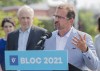 Bloc Quebecois Leader Yves-Francois Blanchet speaks to reporters during a federal election campaign stop in Longueuil, Que., Friday, Aug. 20, 2021.  THE CANADIAN PRESS/Graham Hughes