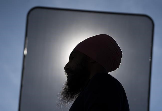 NDP Leader Jagmeet Singh speaks during a campaign stop, Monday, August 30, 2021 in Ottawa. THE CANADIAN PRESS/Adrian Wyld