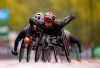 Canada's Brent Lakatos competes in the men's elite wheelchair race at the London Marathon in London, England, Sunday, Oct. 4, 2020. THE CANADAIN PRESS/John Sibley/Pool via AP