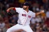 Boston Red Sox pitcher Martin Perez delivers during the eighth inning of the team's baseball game against the Minnesota Twins at Fenway Park, Wednesday, Aug. 25, 2021, in Boston. (AP Photo/Charles Krupa)