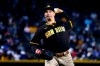 San Diego Padres pitcher Blake Snell throws to an Arizona Diamondbacks batter during the first inning of a baseball game Tuesday, Aug. 31, 2021, in Phoenix. (AP Photo/Rick Scuteri)