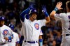 Chicago Cubs' Rafael Ortega, center, celebrates with Patrick Wisdom, right, after hitting a three-run home run during the seventh inning of a baseball game against the Pittsburgh Pirates in Chicago, Thursday, Sept. 2, 2021. (AP Photo/Nam Y. Huh)