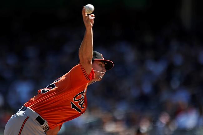 Baltimore Orioles pitcher Chris Ellis delivers to the New York Yankees during the second inning of a baseball game on Saturday, Sept. 4, 2021, in New York. (AP Photo/Adam Hunger)