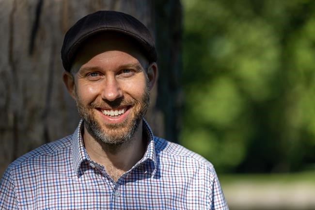 Green Party candidate Mike Morrice poses in his home riding of Kitchener Centre in Kitchener, Ont., in this undated handout photo. Morrice, 37, vaulted from fourth to second place in Kitchener Centre at the 2019 election. He says he has seen an “exponential” rise in support after Liberal candidate Raj Saini withdrew from the race on Saturday, and is trying to win over Liberals to see off a Tory challenge. THE CANADIAN PRESS/HO - Dave Klassen