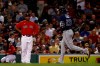 Boston Red Sox third baseman Rafael Devers watches as Tampa Bay Rays' Nelson Cruz runs the bases on a two-run home run during the third inning of a baseball game Tuesday, Sept. 7, 2021, at Fenway Park in Boston. (AP Photo/Winslow Townson)