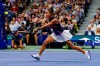 Leylah Fernandez, of Canada, returns a shot to Aryna Sabalenka,of Belarus, during the semifinals of the US Open tennis championships, Thursday, Sept. 9, 2021, in New York. (AP Photo/Elise Amendola)