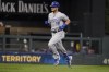 Kansas City Royals' Andrew Benintendi runs the bases on a three-run home run off Minnesota Twins pitcher Griffin Jax during the first inning of a baseball game Friday, Sept. 10, 2021, in Minneapolis. (AP Photo/Jim Mone)