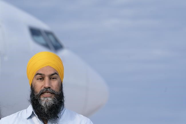 NDP leader Jagmeet Singh speaks in Sioux Lookout, Ont., Monday, September 13, 2021. THE CANADIAN PRESS/Jonathan Hayward