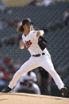 Minnesota Twins' pitcher Joe Ryan (74) throws against the Cleveland Indians during the first inning of the first baseball game of a doubleheader Tuesday, Sept. 14, 2021, in Minneapolis. (AP Photo/Stacy Bengs)