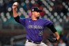 Colorado Rockies starting pitcher Antonio Senzatela works in the first inning of the team's baseball game against the Atlanta Braves on Wednesday, Sept. 15, 2021, in Atlanta. (AP Photo/John Bazemore)