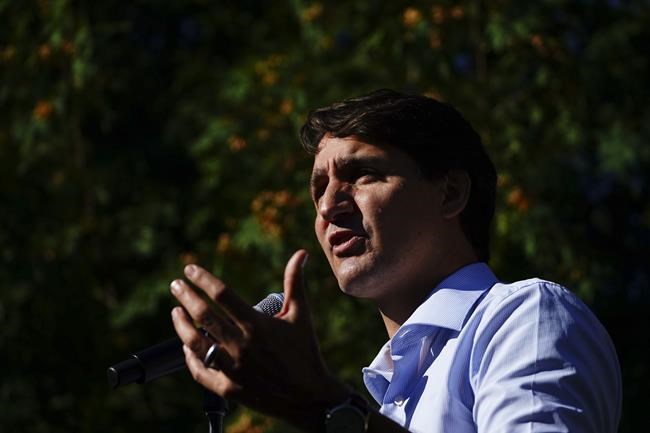 Liberal Leader Justin Trudeau makes a campaign stop in Aurora, Ont., on Saturday, Sept. 18, 2021. THE CANADIAN PRESS/Sean Kilpatrick