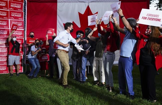 Liberal Leader Justin Trudeau makes a campaign stop in Peterborough, Ont., on Saturday, Sept. 18, 2021. THE CANADIAN PRESS/Sean Kilpatrick