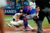 Toronto Blue Jays catcher Alejandro Kirk (30) tags out Tampa Bay Rays' Kevin Kiermaier trying to score during the sixth inning of a baseball game Monday, Sept. 20, 2021, in St. Petersburg, Fla. (AP Photo/Chris O'Meara)