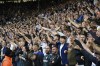 Leeds fans cheer during the English Premier League soccer match between Leeds United and Liverpool at Elland Road, Leeds, England, Sunday, Sept. 12, 2021. (AP Photo/Rui Vieira)