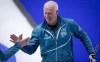 Team Wild Card Three skip Glenn Howard celebrates making a shot as he plays Team Yukon at the Brier in Calgary, Alta., Sunday, March 7, 2021.THE CANADIAN PRESS/Jeff McIntosh