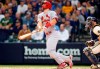 St. Louis Cardinals' Paul Goldschmidt watches his two-run home run during the seventh inning of a baseball game against the Milwaukee Brewers, Thursday, Sept. 23, 2021, in Milwaukee. (AP Photo/Jeffrey Phelps)