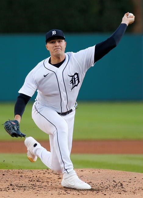 Detroit Tigers starting pitcher Tarik Skubal delivers against the Kansas City Royals during the second inning of a baseball game Saturday, Sept. 25, 2021, in Detroit. (AP Photo/Duane Burleson)