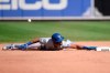 Texas Rangers' Jose Trevino is safe at second base on a steal against the Baltimore Orioles in the seventh inning of a baseball game Sunday, Sept. 26, 2021, in Baltimore. (AP Photo/Gail Burton)