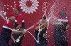 Team USA players celebrate after the Ryder Cup matches at the Whistling Straits Golf Course Sunday, Sept. 26, 2021, in Sheboygan, Wis. (AP Photo/Ashley Landis)