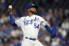 Kansas City Royals relief pitcher Ervin Santana throws during the first inning of a baseball game against the Cleveland Indians Tuesday, Sept. 28, 2021, in Kansas City, Mo. (AP Photo/Charlie Riedel)