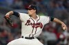 Atlanta Braves starting pitcher Max Fried (54) works against the Philadelphia Phillies in the first inning of a baseball game Wednesday, Sept. 29, 2021, in Atlanta. (AP Photo/John Bazemore)