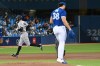 New York Yankees' Aaron Judge (99) rounds the bases after hitting a solo home run off Toronto Blue Jays pitcher Robbie Ray (38) in the first inning of an American League baseball game in Toronto on Thursday, Sept. 30, 2021. THE CANADIAN PRESS/Jon Blacker