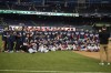 Members of the Boston Red Sox pose for a photo after a baseball game against the Washington Nationals, Sunday, Oct. 3, 2021, in Washington. (AP Photo/Nick Wass)