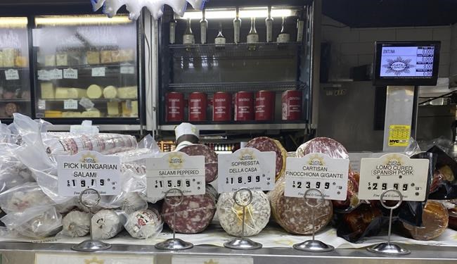 This Sept. 2021 photo shows a variety of salumi, high-quality cured meats, at a store in New York. Salumi was born out of necessary to preserve meat pre-refrigeration, and to use all parts of the pig with no waste. Now there are many manufacturers commercially producing packaged salumi, available at supermarkets. (Katie Workman via AP)