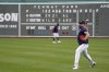 Boston Red Sox starting pitcher Nathan Eovaldi throws in the outfield at the American League Wild Card Workout Day at Fenway Park, Monday, Oct. 4, 2021, before Tuesday's American League Wild Card game against the New York Yankees in Boston. (AP Photo/Mary Schwalm)