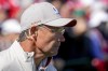 Team Europe captain Padraig Harrington watches on the 15th hole during a foursomes match the Ryder Cup at the Whistling Straits Golf Course Saturday, Sept. 25, 2021, in Sheboygan, Wis. (AP Photo/Charlie Neibergall)