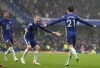 Chelsea's Ben Chilwell celebrates after scoring his side's third goal during the English Premier League soccer match between Chelsea and Southampton at Stamford Bridge Stadium in London, Saturday, Oct. 2, 2021. (AP Photo/Kirsty Wigglesworth)
