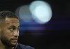 PSG's Neymar looks aside during the Champions League Group A soccer match between Paris Saint-Germain and Manchester City at the Parc des Princes in Paris, Tuesday, Sept. 28, 2021. (AP Photo/Christophe Ena)