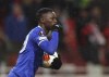 Leicester's Patson Daka celebrates after scoring his side's opening goal during the Europa League Group C soccer match between Spartak Moscow and Leicester City at the Otkritie Arena, in Moscow, Russia, Wednesday, Oct. 20, 2021. (AP Photo)
