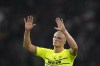 Dortmund's Erling Haaland greets fans at the end of the Champions League group C soccer match between Ajax and Borussia Dortmund at the Johan Cruyff ArenA in Amsterdam, Netherlands, Tuesday, Oct. 19, 2021. (AP Photo/Peter Dejong)